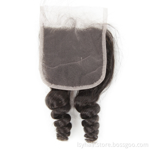 Cuticle Align Indian Spring Curl Loose Wave Bundles With Closure 100% Remy Human Hair 3 Bundles With 4*4 Lace Closure Free Part